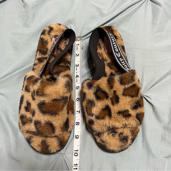 Juicy Couture Fuzzy Leopard Print Slides with Straps size 9 - Picture 12 of 14